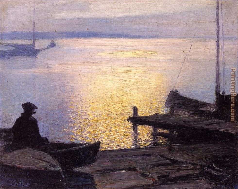 Along the Mystic River painting - Edward Henry Potthast Along the Mystic River art painting